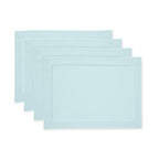 Solino Home 100% Pure Linen Placemats Green Hemstitch, 14 x 19 in, Set of 4