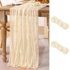 Ivory Cheesecloth Table Runner Farmhouse Fall Table Runner 10ft, 12 Pack