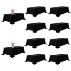10 Pack Black Tablecloths 60 x 126 Inch for 8 Foot Rectangle Tables