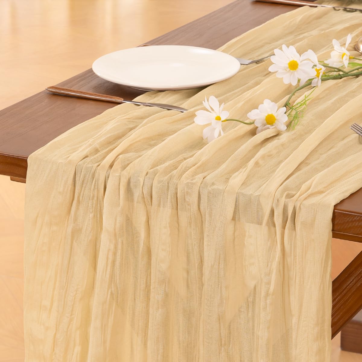 Blue Cheesecloth Table Runner Fall Boho Wedding Birthday Party Home Decor