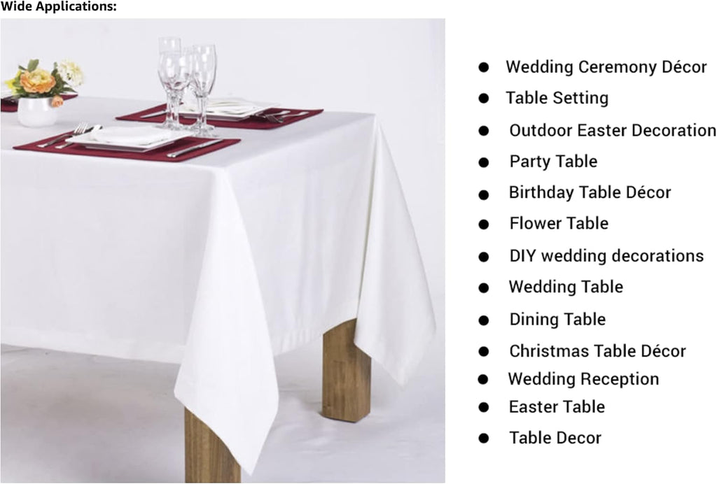AK TRADING CO. 60 x 102-Inch Rectangular Polyester Tablecloth - Made in USA - Wrinkle-Resistant, Flame Retardant, Durable Party Table Cover, Banquet Tablecloth, Wedding Table Cover - Light Blue