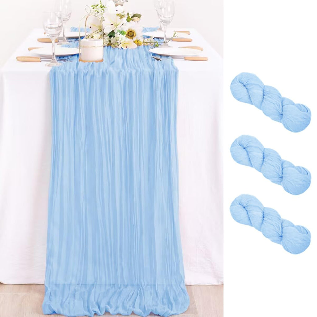 Ivory Cheesecloth Table Runner Farmhouse Fall Table Runner 10ft, 12 Pack