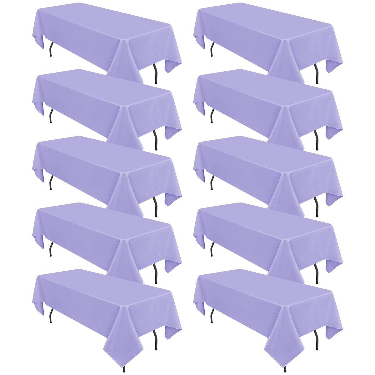 10 Packs 120 Inch Hot Pink Round Polyester Tablecloths