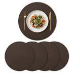 Artoid Mode Olive Green Faux Leather Placemats Set of 6, 15 Inch Waterproof Wipeable Heat Resistant Vinyl Place Mats, Reversible Table Mats for Kitchen Dining Decor
