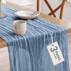 Pureegg 2 Pack Cheesecloth Table Runner 120 Inch Black