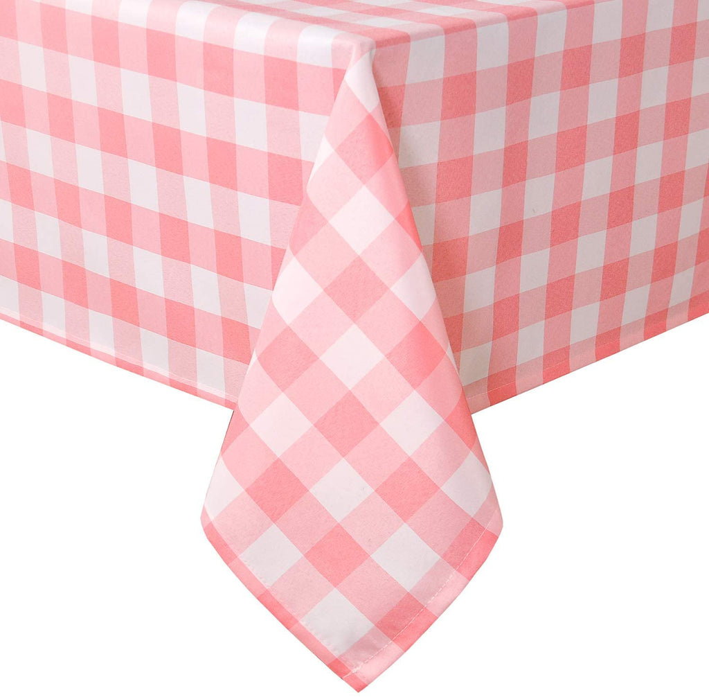Hiasan Buffalo Plaid Tablecloth, 2 Pack, 60 x 84 inch, Black and White