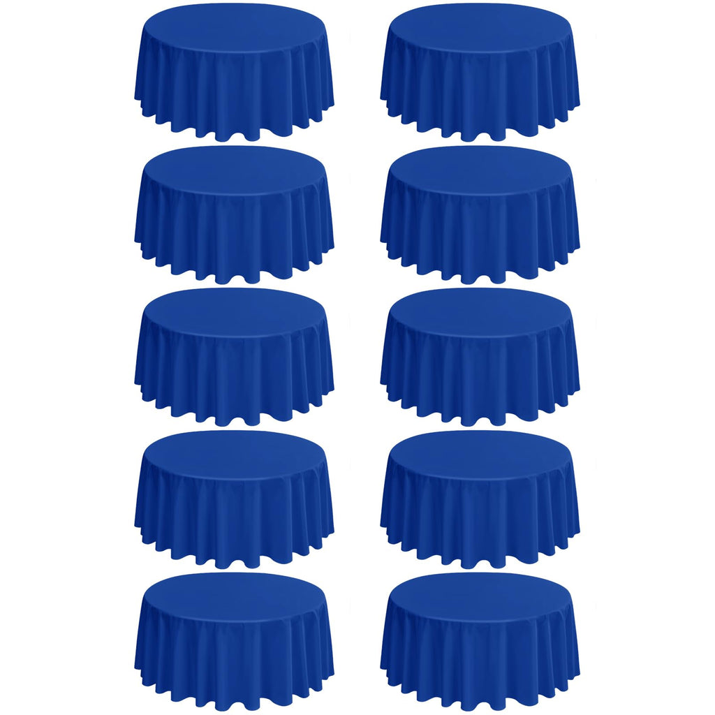 10 Packs 120 Inch Hot Pink Round Polyester Tablecloths