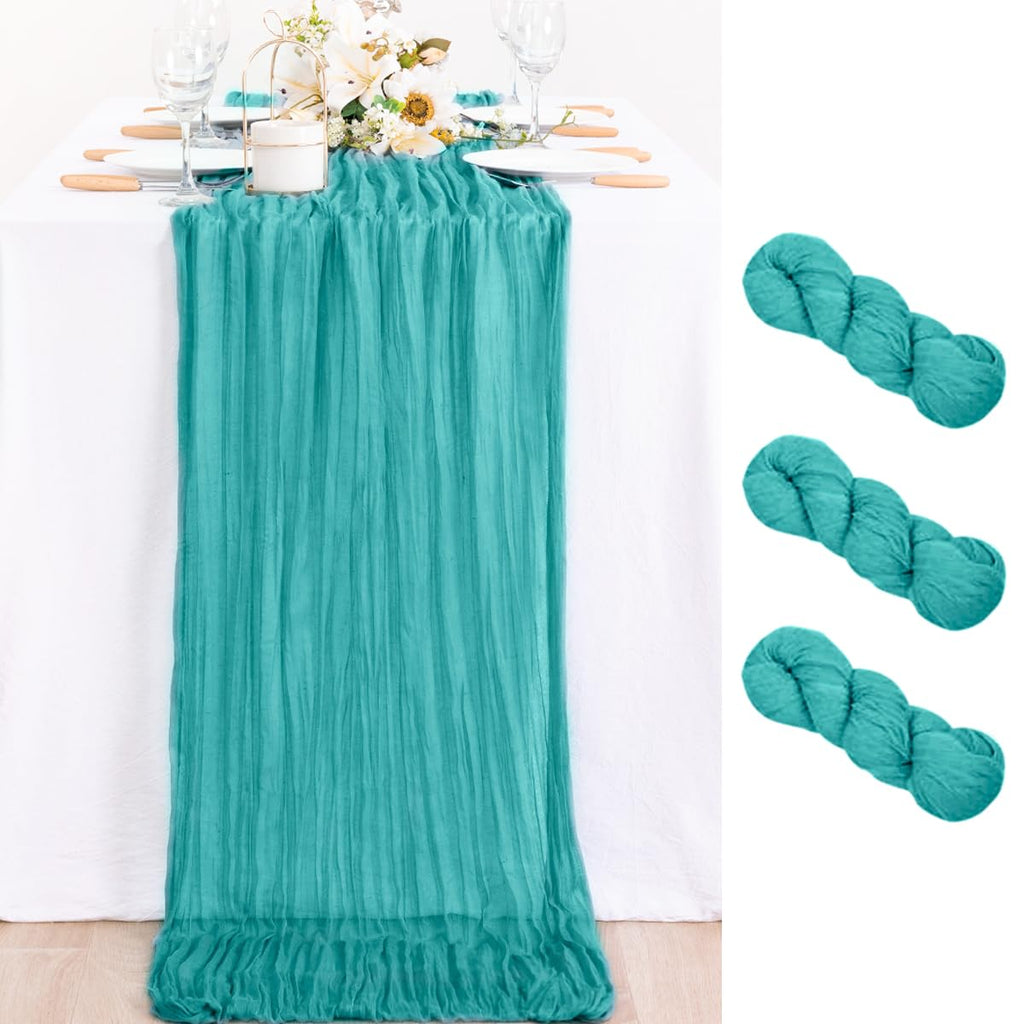 Ivory Cheesecloth Table Runner Farmhouse Fall Table Runner 10ft, 12 Pack