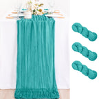 Ivory Cheesecloth Table Runner Farmhouse Fall Table Runner 10ft, 12 Pack