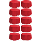 10 Packs 120 Inch Hot Pink Round Polyester Tablecloths