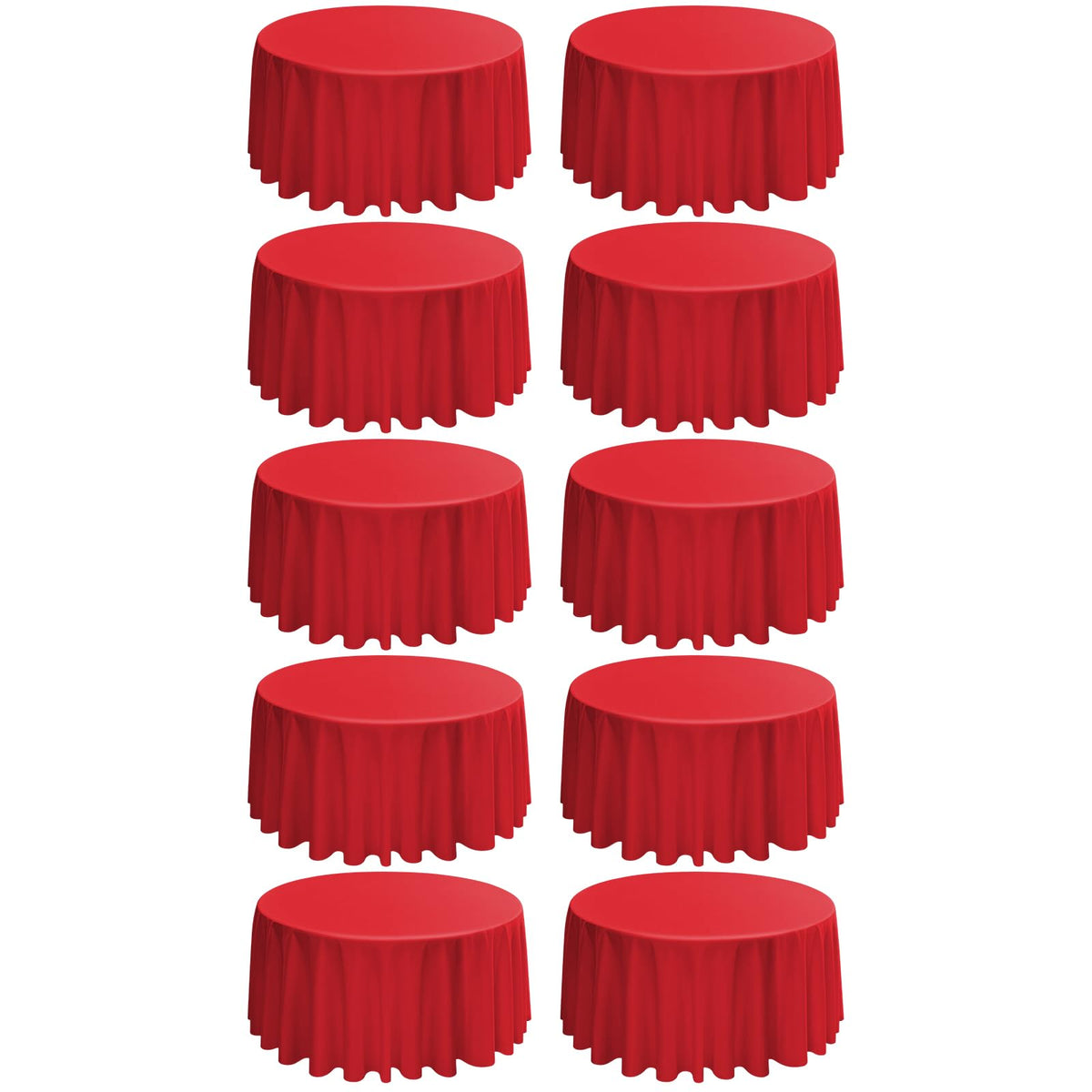 10 Packs 120 Inch Hot Pink Round Polyester Tablecloths