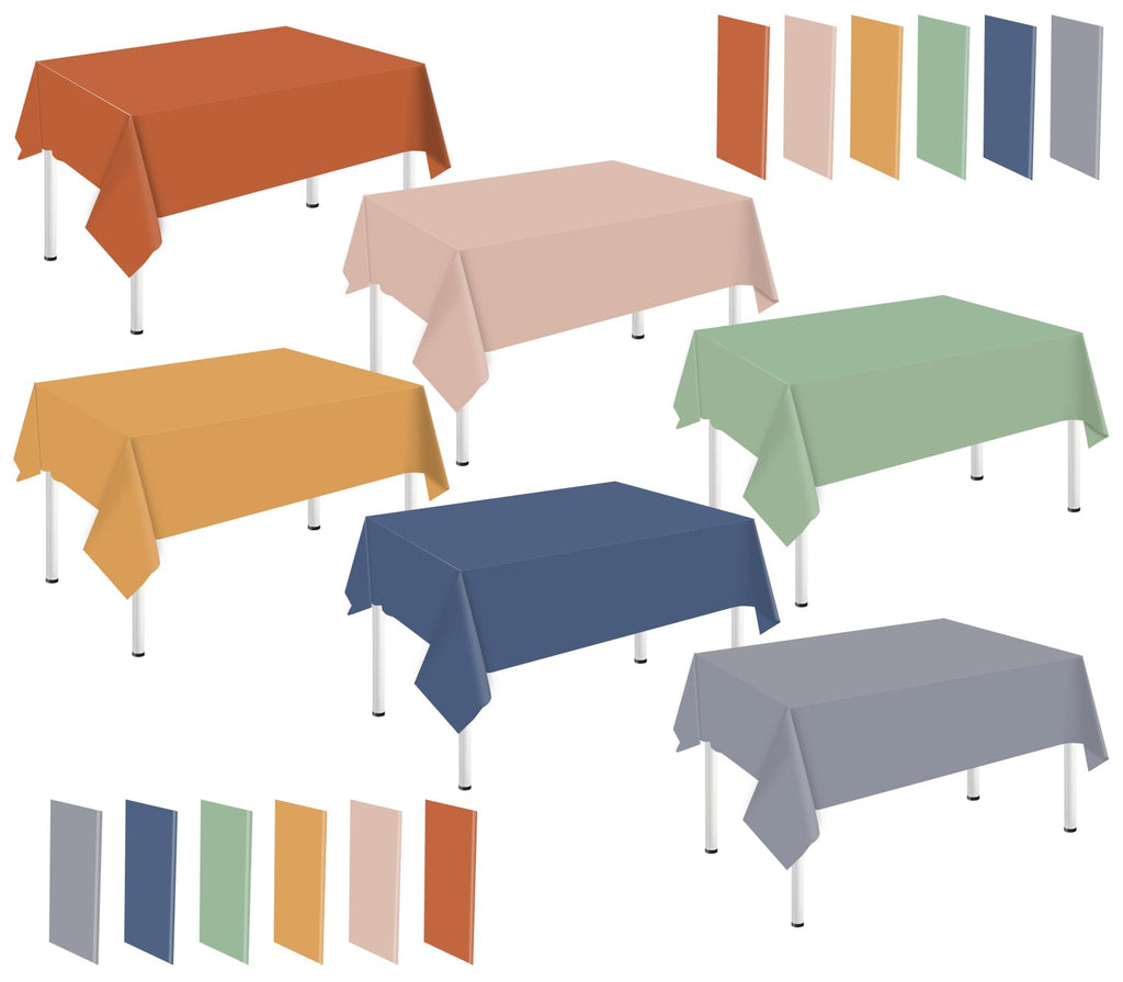 Whaline 24Pcs Neon Color Plastic Tablecloth, 6 Fluorescent Colors