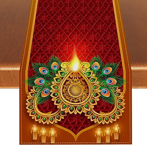 Rvsticty Fall Table Runner,Autumn Thanksgiving Decorations for Home Decor