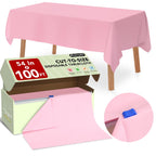 RowinsyDD 54 in X 300 FT Red Plastic Table Cover Roll with Slide Cutter