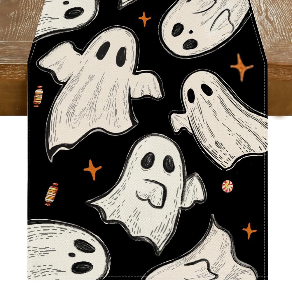 RABUSOFA Fall Table Runner 13x72 Inch Orange Pumpkins Fall Decor for Home