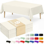Fixwal 8 Pack Disposable White Rectangle Plastic Tablecloth, 70 x 120 Inch
