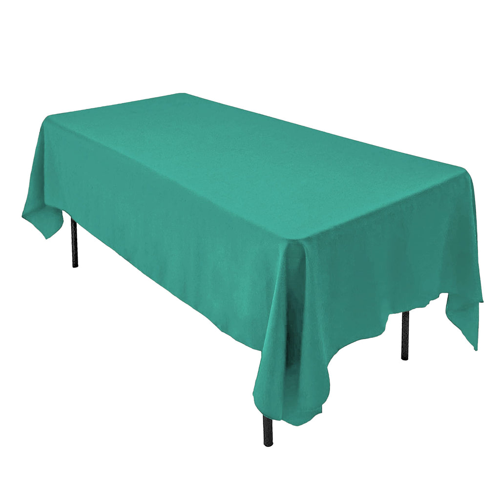 AK TRADING CO. 60 x 102-Inch Rectangular Polyester Tablecloth - Made in USA - Wrinkle-Resistant, Flame Retardant, Durable Party Table Cover, Banquet Tablecloth, Wedding Table Cover - Light Blue