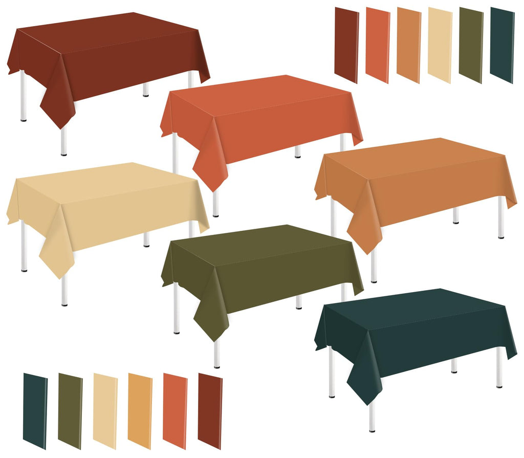 Whaline 24Pcs Neon Color Plastic Tablecloth, 6 Fluorescent Colors