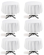Niuara Ivory Polyester Table Cloth, 6 Pack, 60 x 84 in