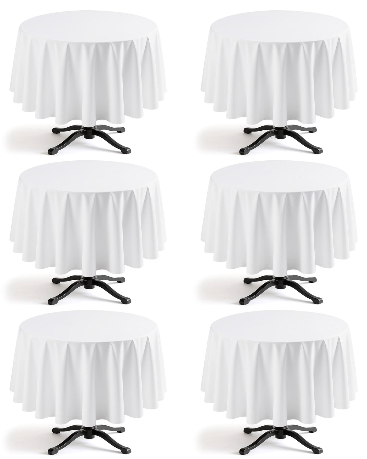 Niuara Ivory Polyester Table Cloth, 6 Pack, 60 x 84 in