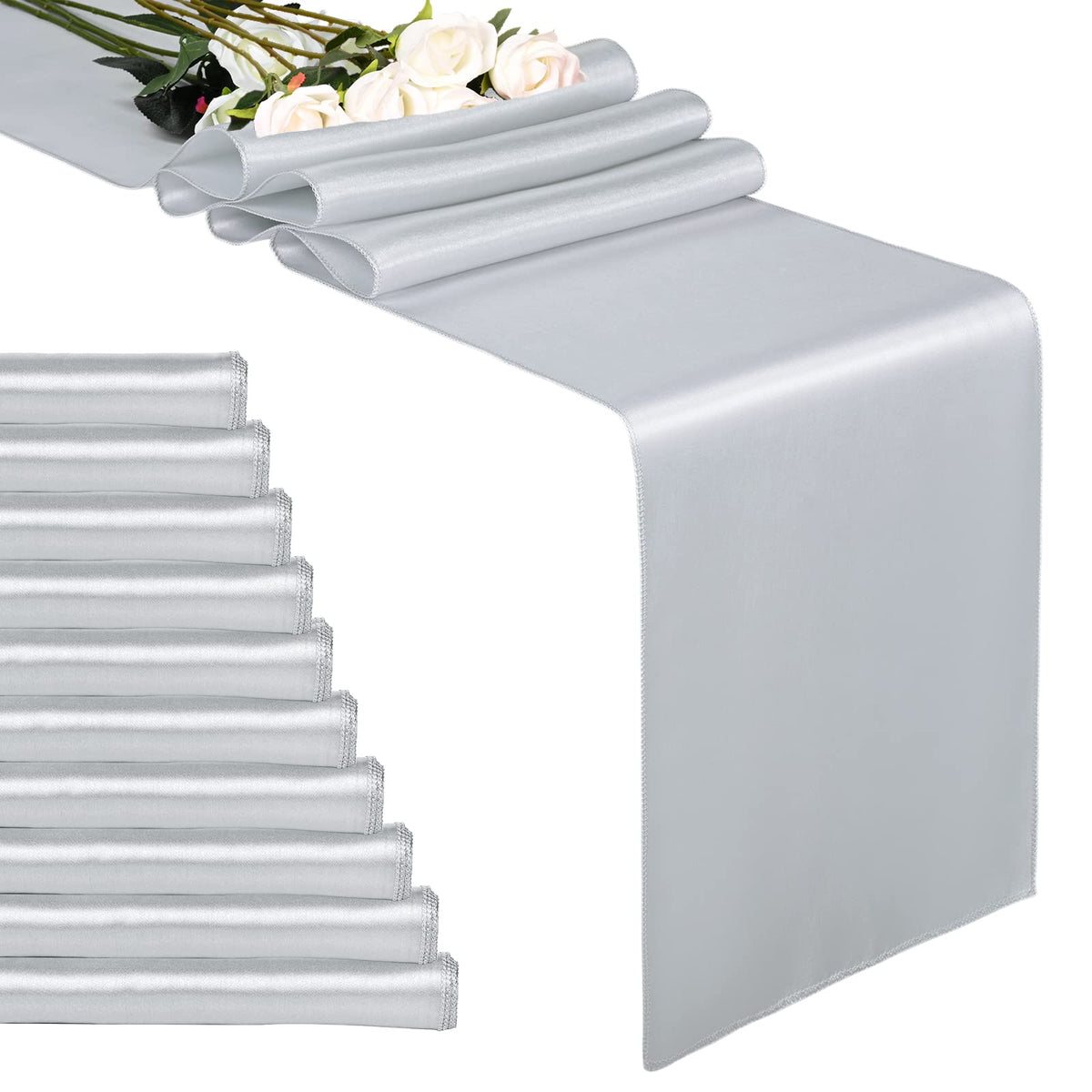 10-Pack Gold 12 x 108 inches Long Premium Satin Table Runner