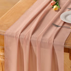 Ivory White Chiffon Table Runner Fall Boho Wedding Birthday Party Decor