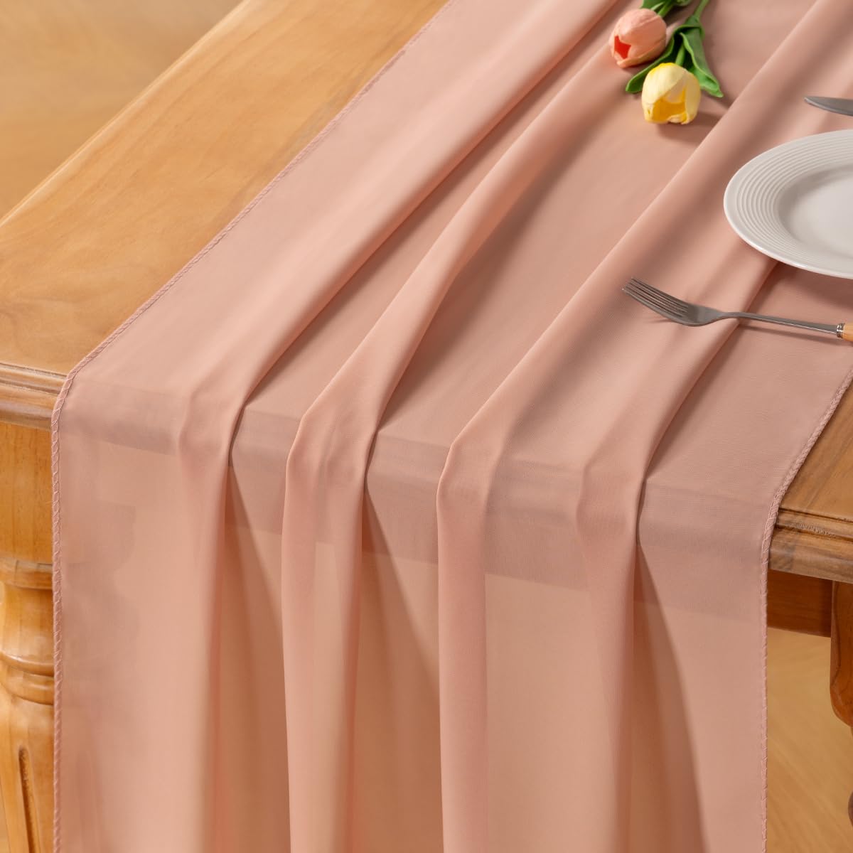 Ivory White Chiffon Table Runner Fall Boho Wedding Birthday Party Decor