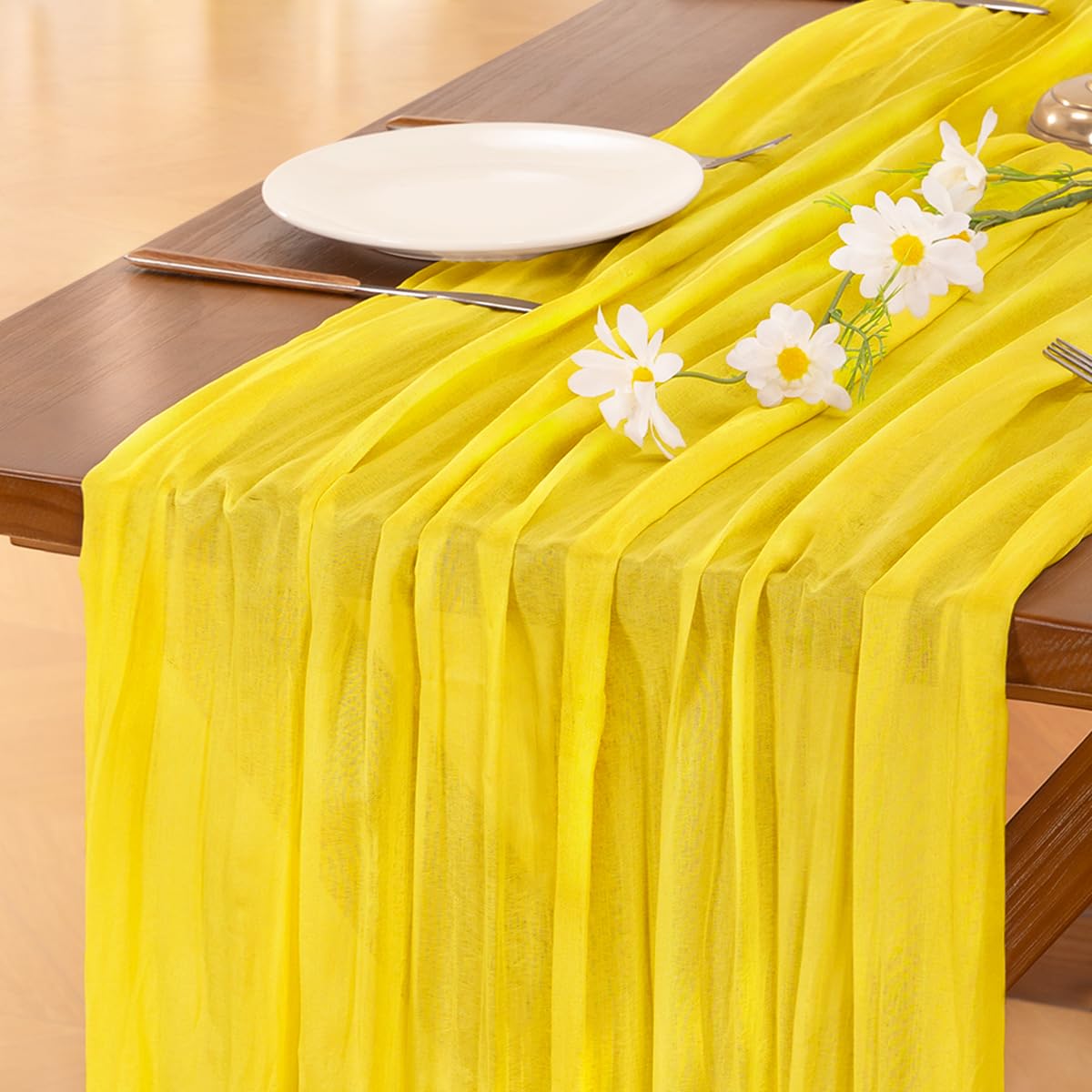 Blue Cheesecloth Table Runner Fall Boho Wedding Birthday Party Home Decor