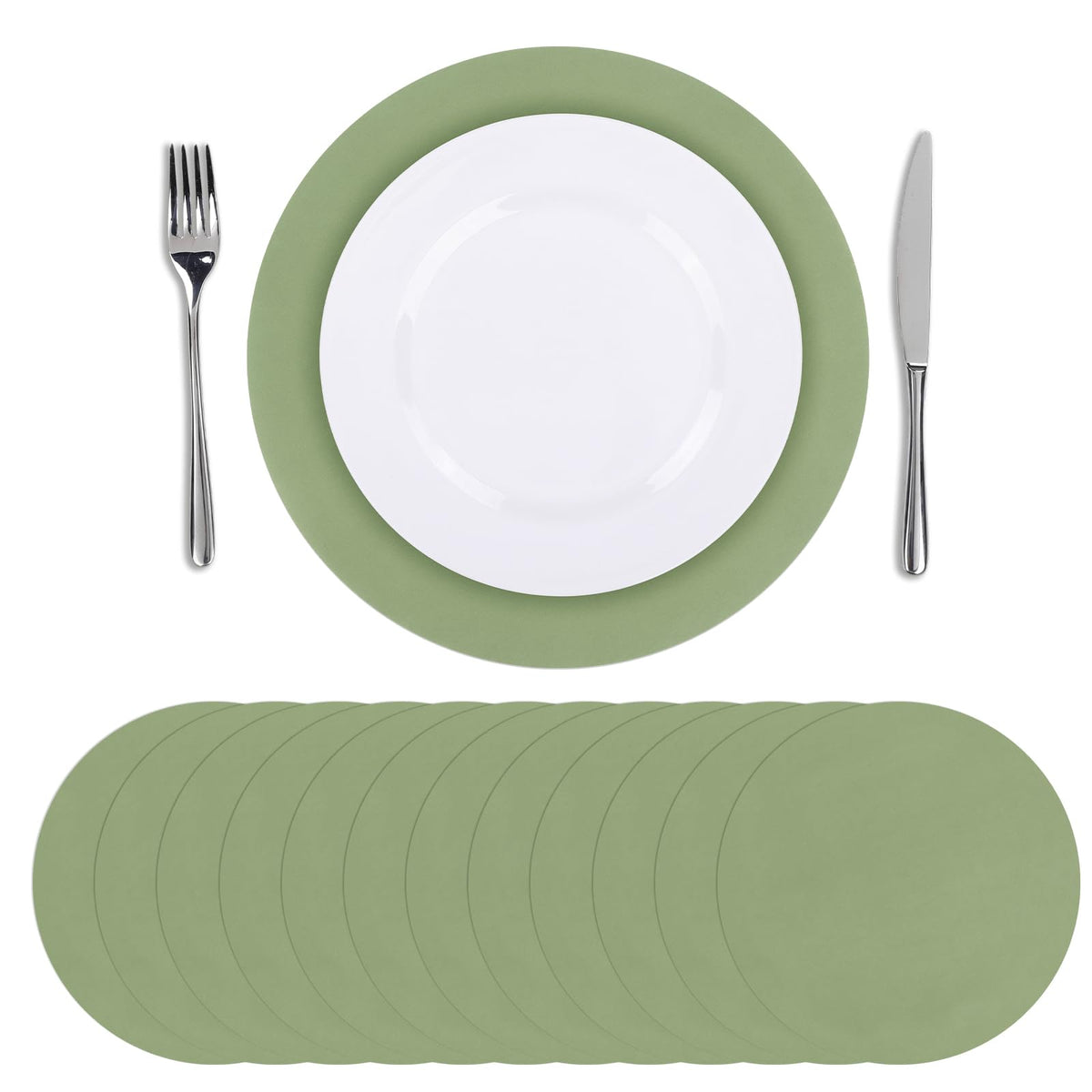 SHACOS 100 pcs Round Paper Placemats Disposable 13 inch Colored Paper Decorative Place Mats for Wedding Birthday Party Bridal Baby Shower Events Table Decoration, Yellow
