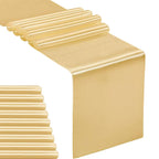 10-Pack Satin Table Runner Light Gold 12 x 108 inches Long, Table Runners for Wedding, Birthday Parties, Banquets Decorations（10 Pack, 12x108 Inch, Light Gold）