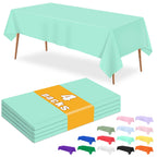 4 Pcs Light Blue Tablecloth 54 X 108 Inch Disposable Plastic Blue Tablecloths Waterproof Table Cloth Rectangular Table Cover for Boy Birthday Baby Shower Outdoor Picnic Party Decorations