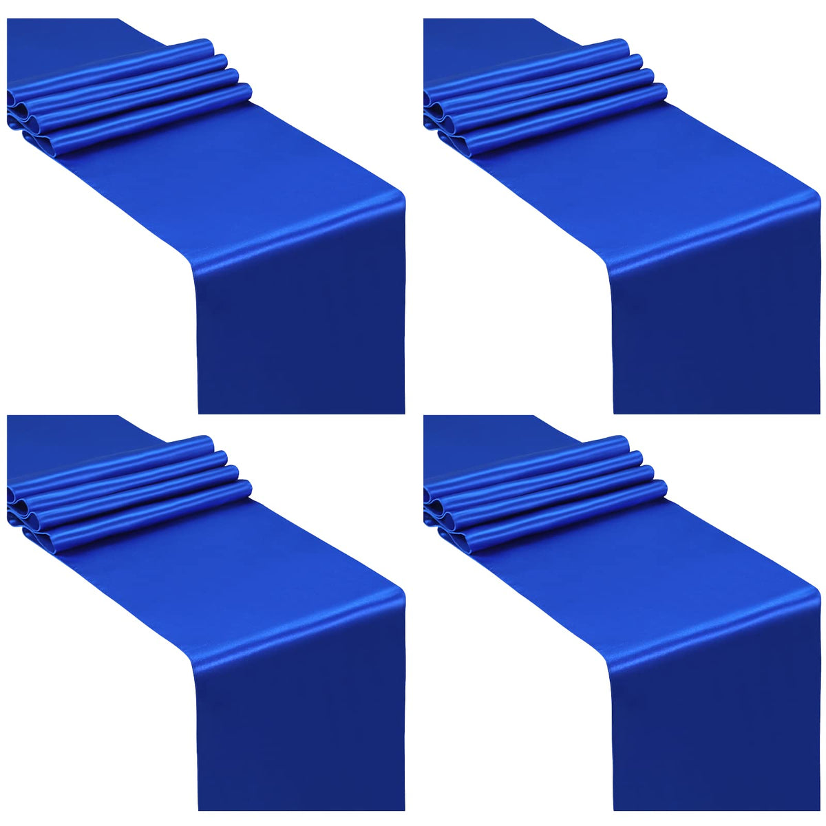 SiinvdaBZX 12 Pcs Royal Blue Satin Table Runner 12 x 108 inches Long