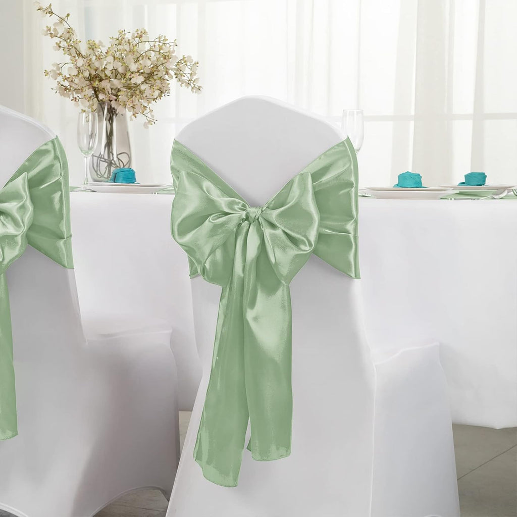 Horbaunal 12 Pack Sage Green Satin Table Runner 12 x 108 Inch