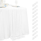 10 Pack Light Yellow Cheesecloth Table Runner 17x108 Inch Semi Sheer Boho Gauze Cheese Cloth Table Runners, for Wedding Bridal Shower Birthday Party Home Decor Garden Farmhouse