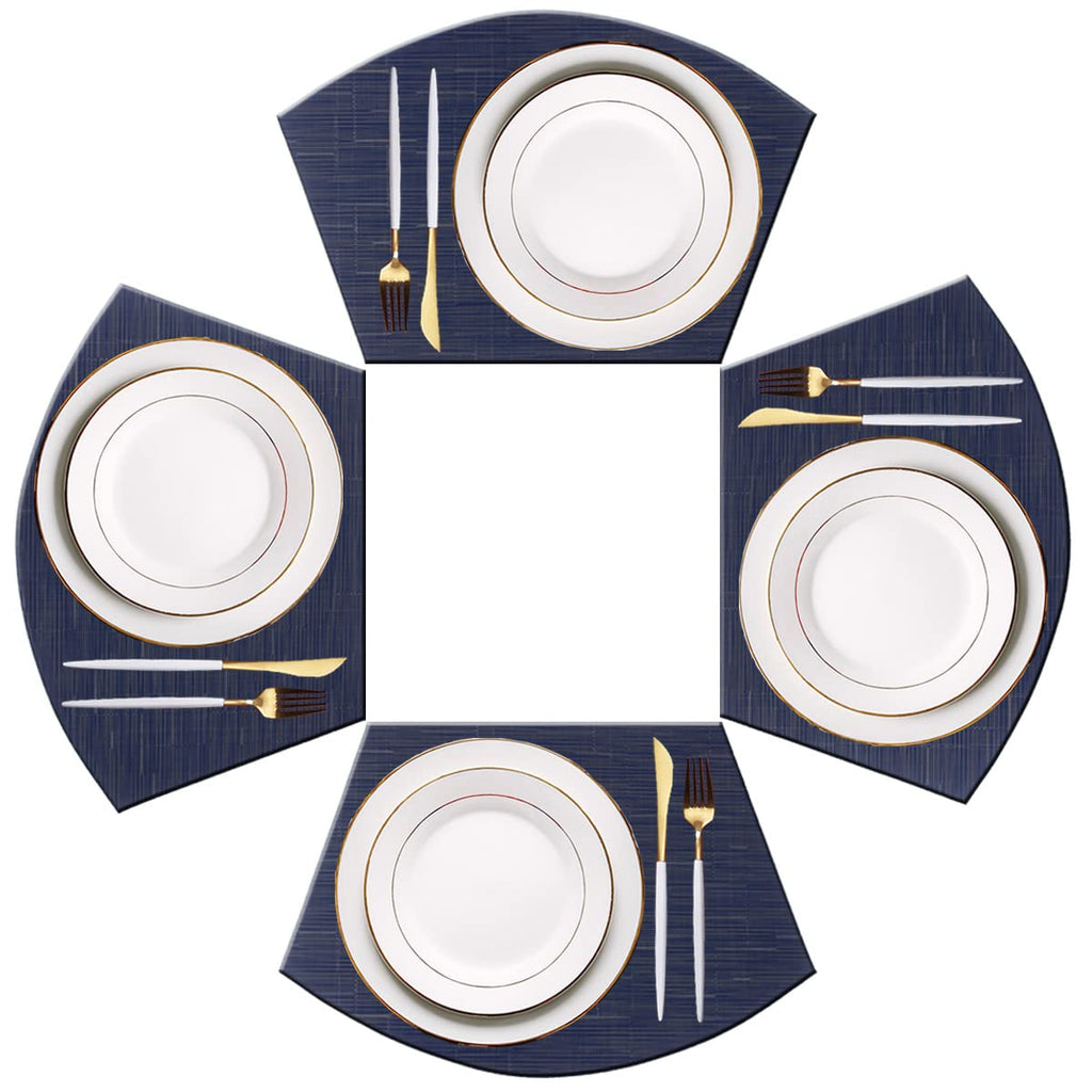 PIGCHCY Place Mats Heat-Resistant Non Slip Placemats Washable Easy to Clean Woven Vinyl Placemats for Dining Table (Set of 4, Brown)