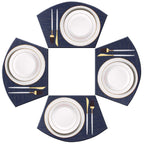 PIGCHCY Place Mats Heat-Resistant Non Slip Placemats Washable Easy to Clean Woven Vinyl Placemats for Dining Table (Set of 4, Brown)