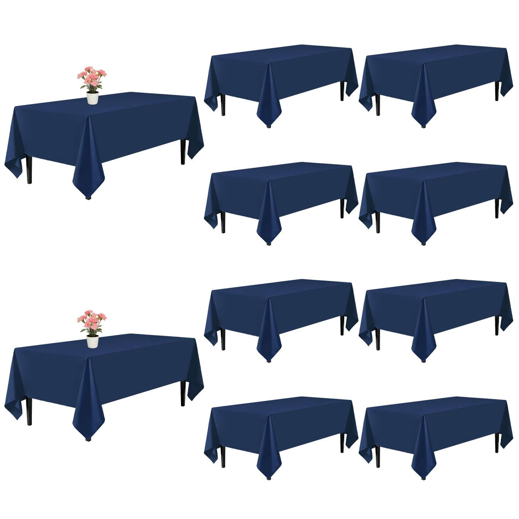 10 Pack Black Tablecloths 60 x 126 Inch for 8 Foot Rectangle Tables