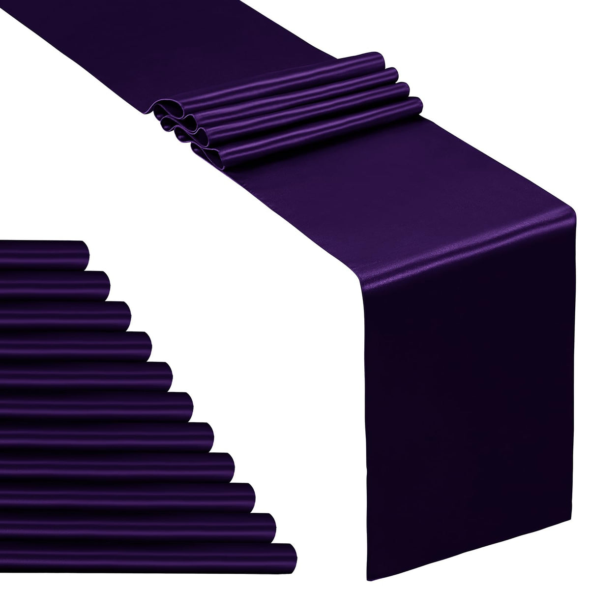 SiinvdaBZX 12 Pcs Royal Blue Satin Table Runner 12 x 108 inches Long