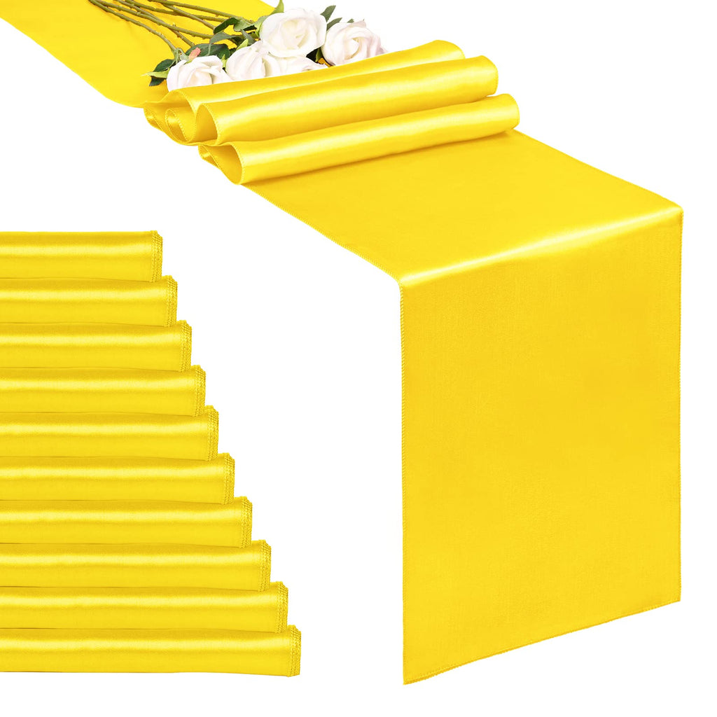 10-Pack Gold 12 x 108 inches Long Premium Satin Table Runner