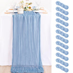 Ivory Cheesecloth Table Runner Farmhouse Fall Table Runner 10ft, 12 Pack