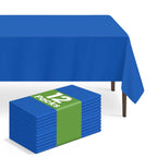 6 Pack Disposable Blue Gingham Plastic Tablecloth, 54 x 108 Inch