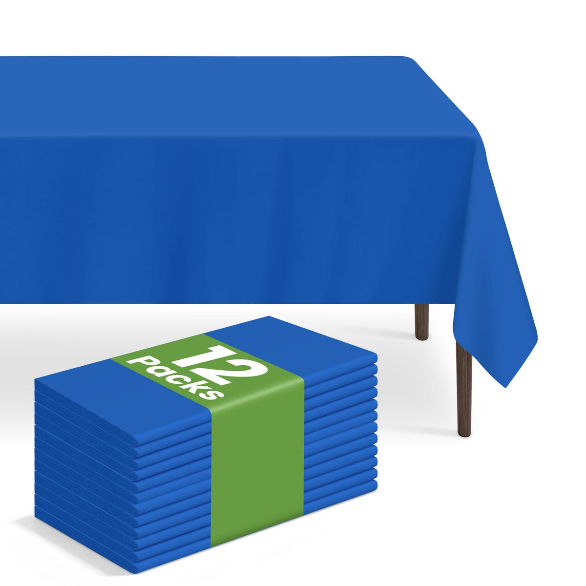 6 Pack Disposable Blue Gingham Plastic Tablecloth, 54 x 108 Inch