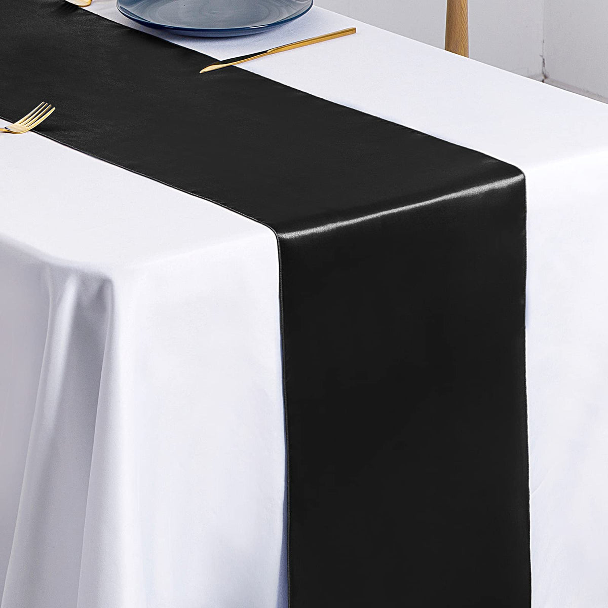 SiinvdaBZX 12 Pcs Royal Blue Satin Table Runner 12 x 108 inches Long