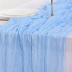 Blue Cheesecloth Table Runner Fall Boho Wedding Birthday Party Home Decor