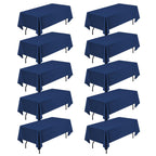 10 Pack Navy Blue Round Tablecloths 90 Inch, Polyester Round Table Cloth Circle Bulk Linen Washable Table Cloth Stain and Wrinkle Resistant Circle Table Cover for Wedding Party Dining Banquet