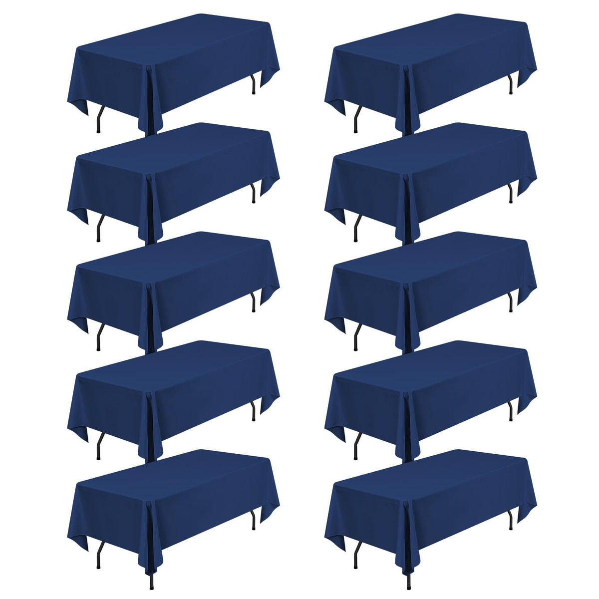 10 Pack Navy Blue Round Tablecloths 90 Inch, Polyester Round Table Cloth Circle Bulk Linen Washable Table Cloth Stain and Wrinkle Resistant Circle Table Cover for Wedding Party Dining Banquet