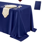 4 Pack Burgundy Satin Tablecloth 58 x 102 Inch Overlay Seamless Design