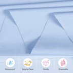 4 Pcs Light Blue Tablecloth 54 X 108 Inch Disposable Plastic Blue Tablecloths Waterproof Table Cloth Rectangular Table Cover for Boy Birthday Baby Shower Outdoor Picnic Party Decorations