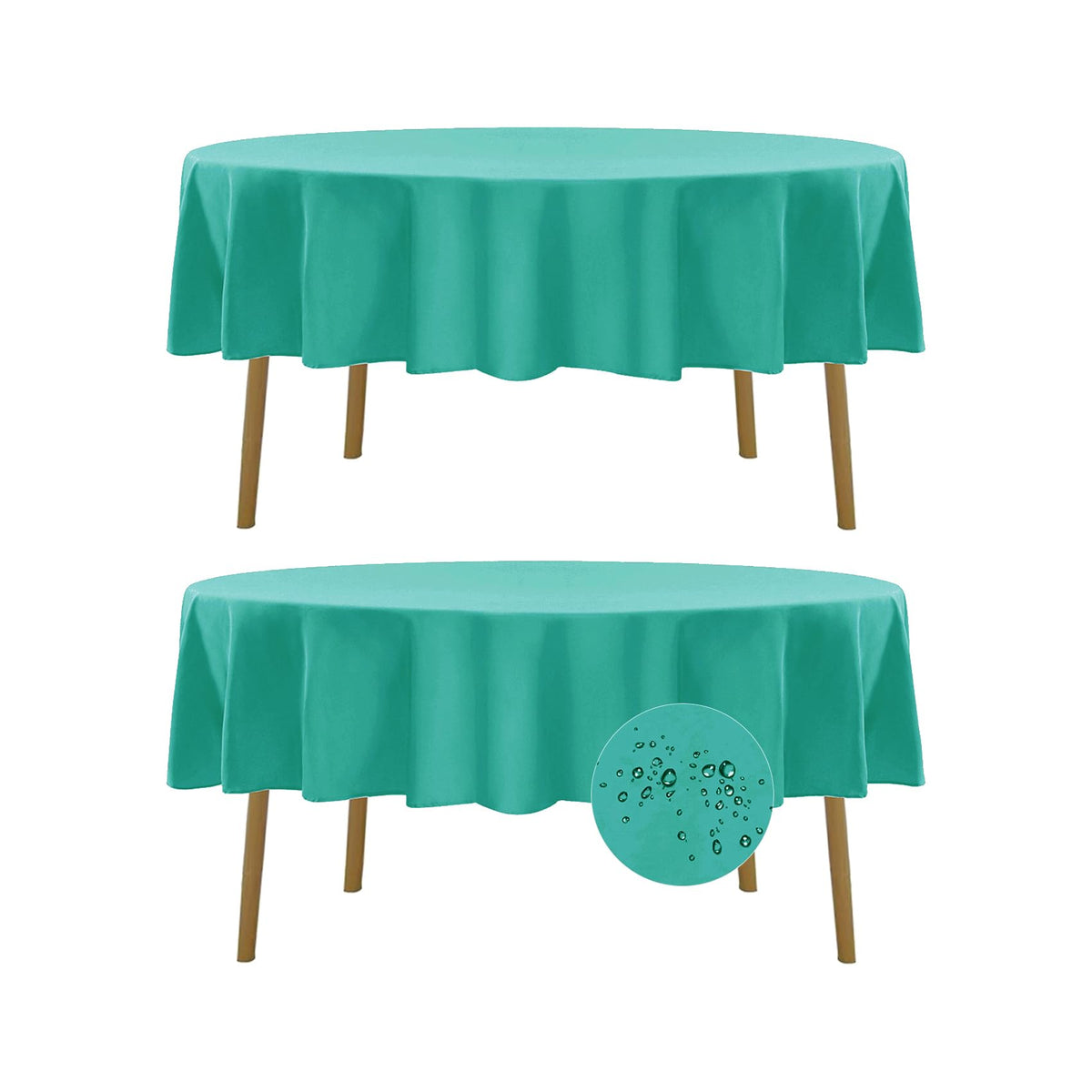 Fokitut 2 Pack Waterproof Rectangle Tablecloth, 60x120 Inch,Stain Resistant and Wrinkle Polyester Table Cloth, Fabric Table Cover for Kitchen Dining, Wedding, Party, Holiday Dinner-White