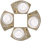 PIGCHCY Place Mats Heat-Resistant Non Slip Placemats Washable Easy to Clean Woven Vinyl Placemats for Dining Table (Set of 4, Brown)
